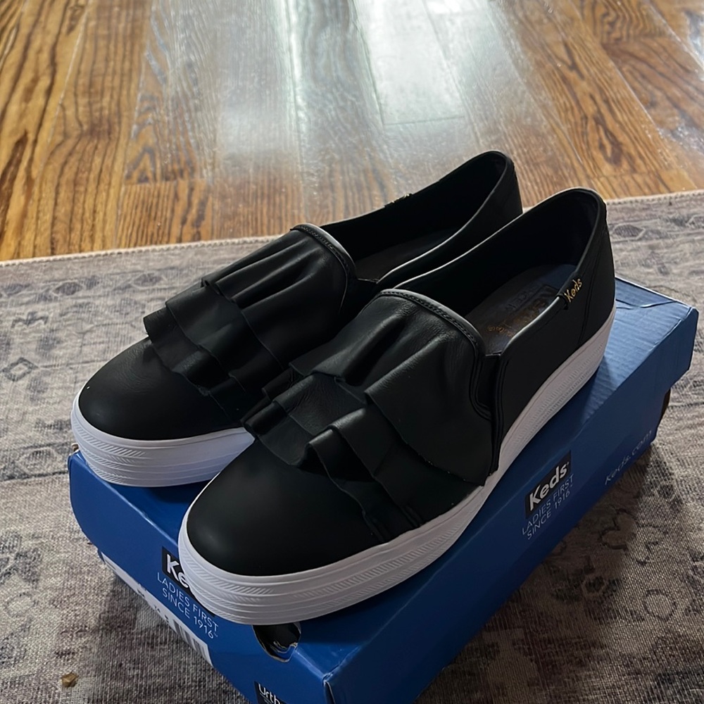 Keds triple ruffle leather sneakers